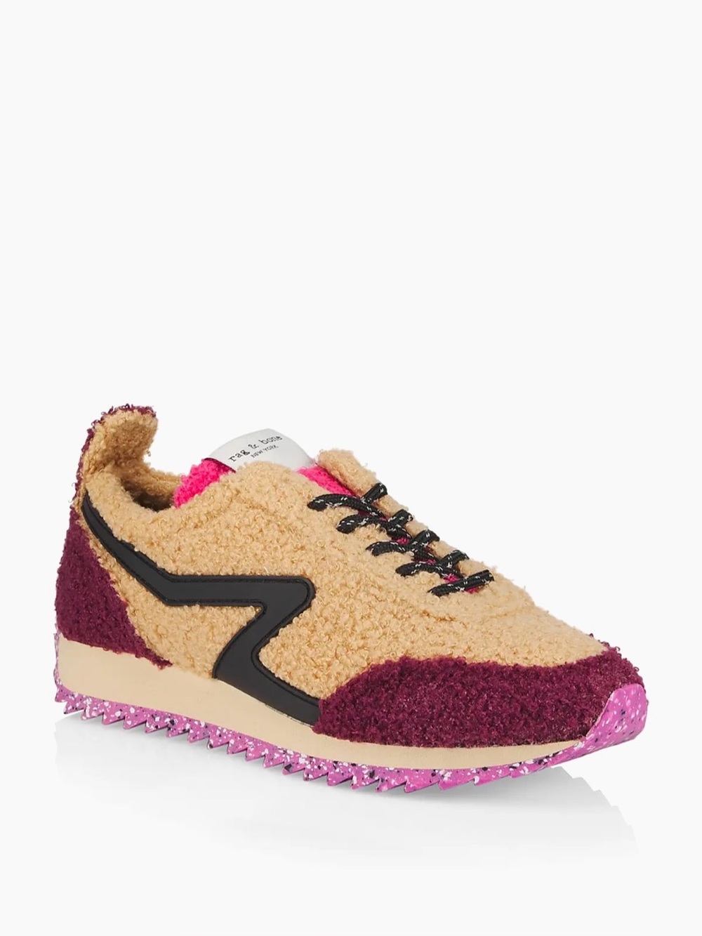 rag & bone Retro Runner Shearling Sneakers Camel Size 8 (EU 38) - Picture 2 of 16